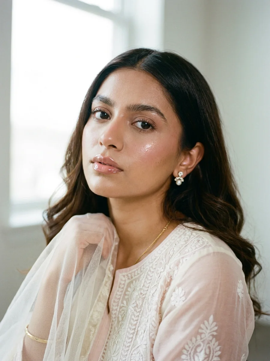 Dew Point. Your skin, but better. A bridal look for a engagement.
