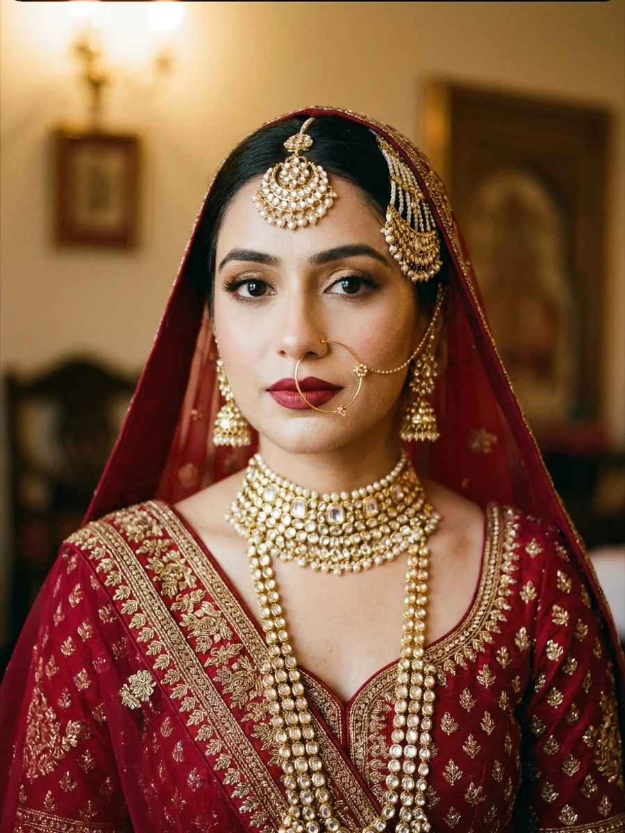 Heirloom Red. The timeless red bridal look. A bridal look for a wedding.