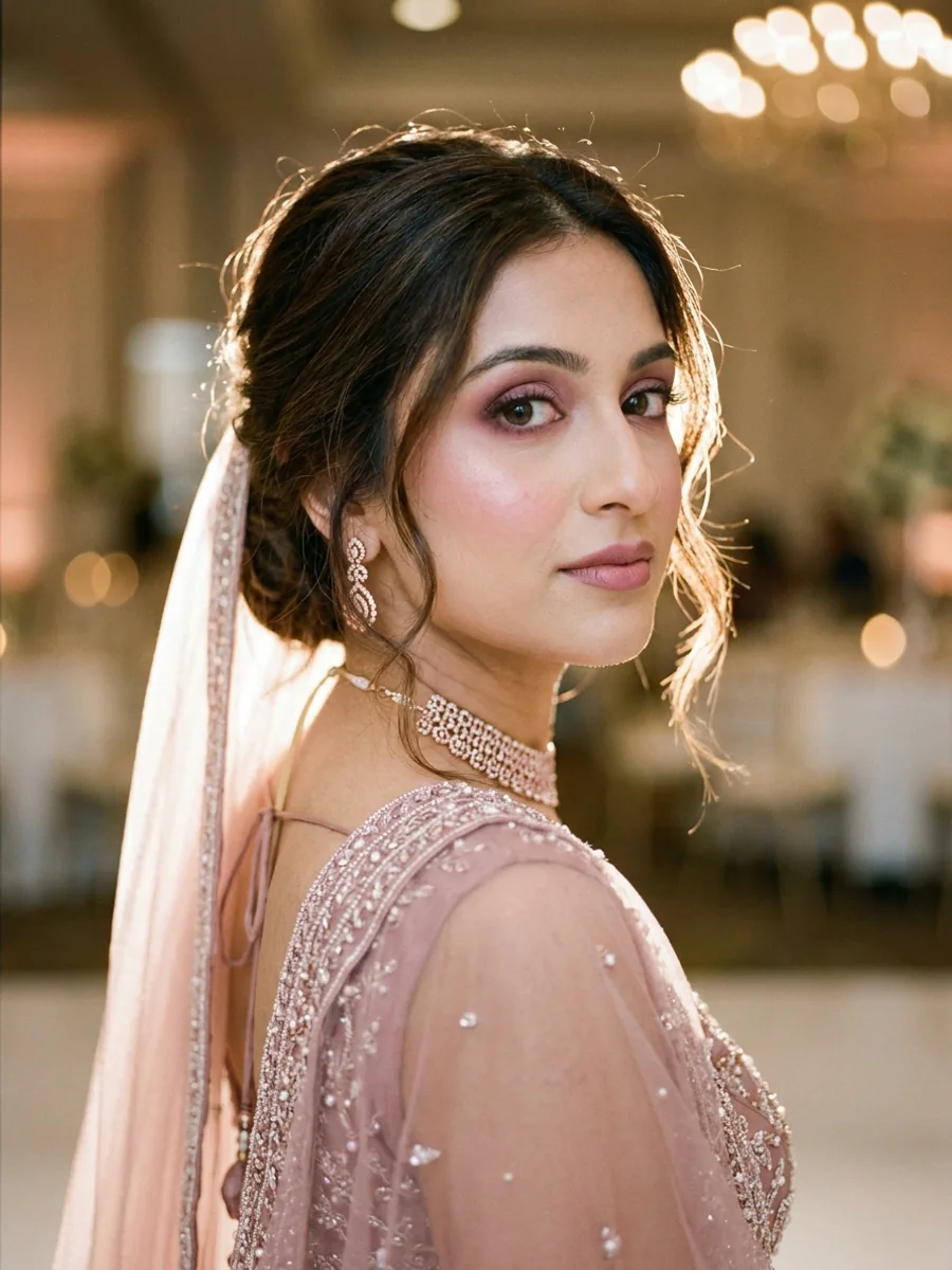 Soft Focus. Dreamy, romantic, and beautifully blended. A bridal look for a reception.